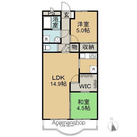 プルメリアイズシ(2LDK/3階)の間取り写真