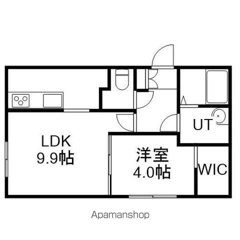 南郷通14丁目北 MS(1LDK/3階)の間取り写真