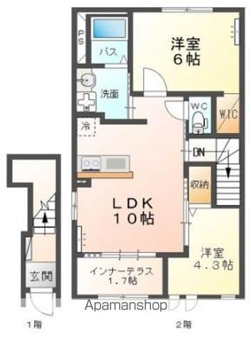 AMBITIONⅢ(2LDK/2階)の間取り写真