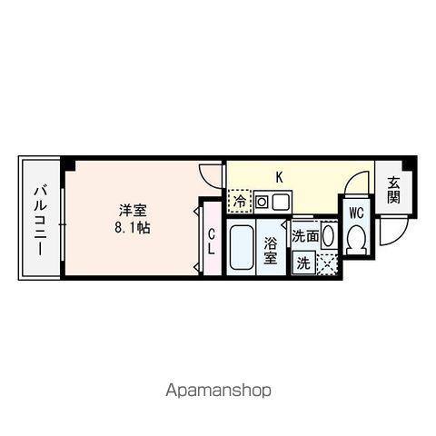 ドミールときめき坂(1K/3階)の間取り写真