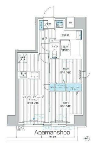 Y＇S本所(2LDK/6階)の間取り写真