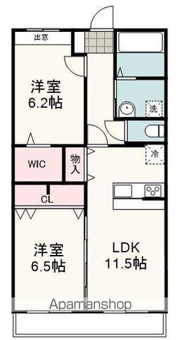 LUMINO(2LDK/1階)の間取り写真