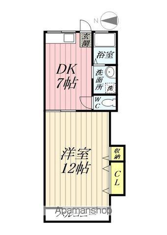 オオゼマンション(1DK/2階)の間取り写真