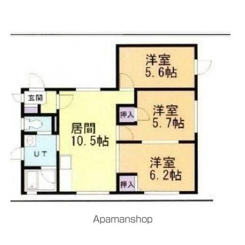 南幌町ダイヤモンドシティⅠ(3LDK/1階)の間取り写真