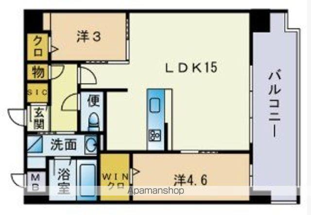 ウェルス天神南(2LDK/4階)の間取り写真