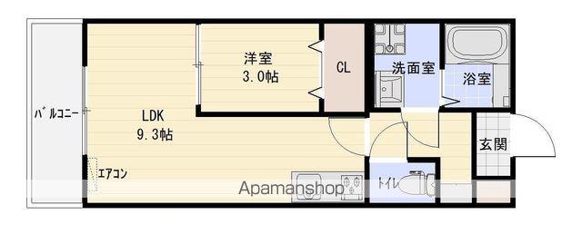 フェリス道本(1LDK/4階)の間取り写真