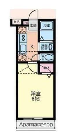 エスポワール・港南Ⅱ(1K/2階)の間取り写真