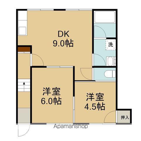 コンフレール湯川(2DK/2階)の間取り写真
