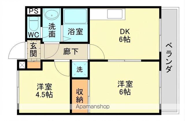 エスポワール湖南(2DK/2階)の間取り写真