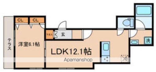 東京地下鉄丸ノ内線 南阿佐ケ谷駅 徒歩8分 2階建 築1年(1LDK/1階)の間取り写真