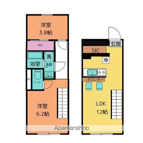 グランイニシオ徳川(2LDK/4階)の間取り写真