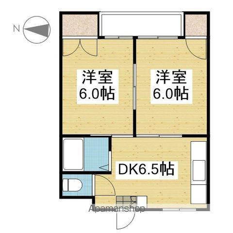 オックスフォード サーカス石手(2DK/4階)の間取り写真