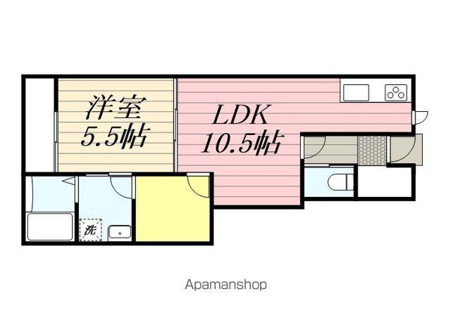 L-BLOOM東櫛原(1LDK/1階)の間取り写真