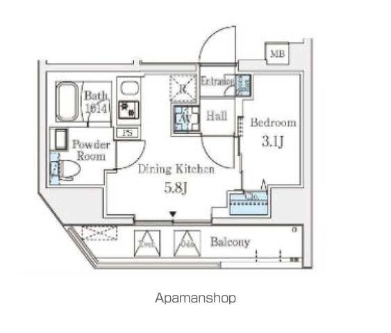 クラリティア文京湯島(1DK/7階)の間取り写真