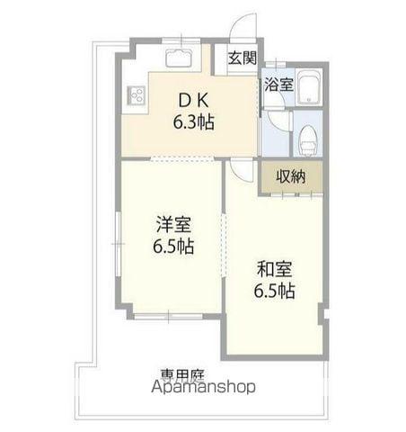 太陽の森マンション パート(2DK/1階)の間取り写真