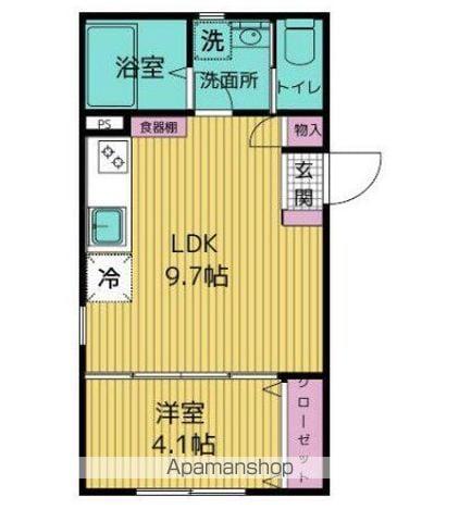 FELICITA平和台(1LDK/2階)の間取り写真