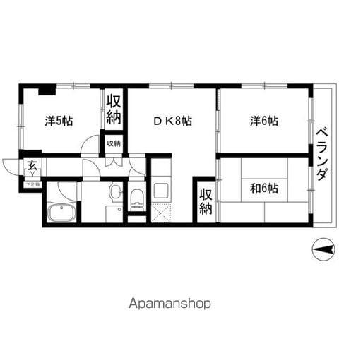 ロイヤルマンション本郷(3DK/3階)の間取り写真