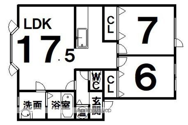 ユトリロ2(2LDK/2階)の間取り写真