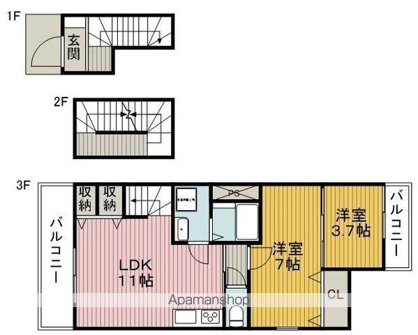 G MAISON豊中蛍池(1SLDK/3階)の間取り写真