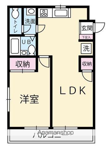 タルミB番館(1LDK/2階)の間取り写真