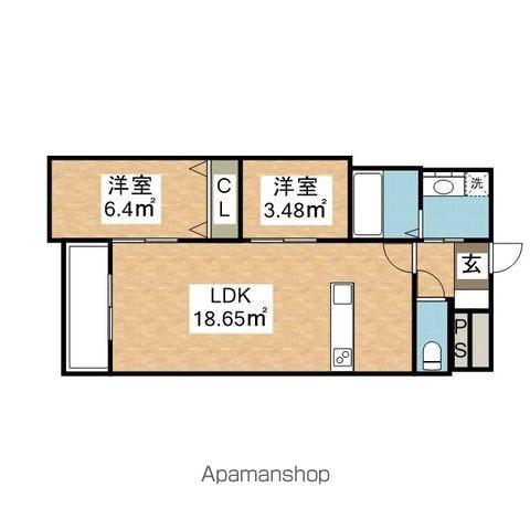 CUBE SUCRE内橋(1SLDK/4階)の間取り写真