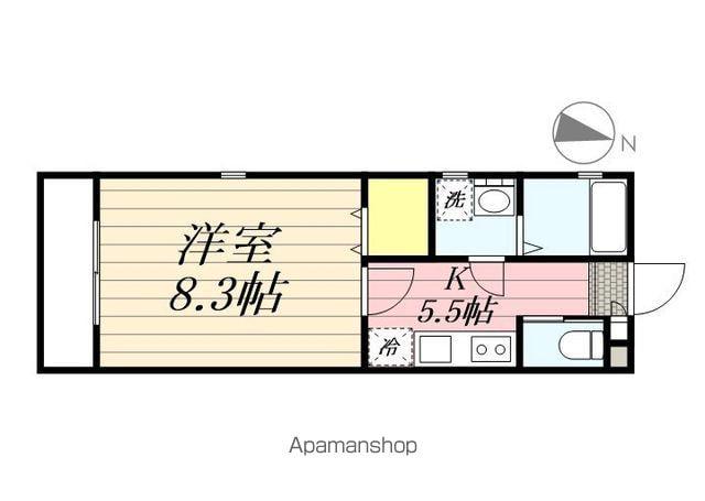 アフェット道場南(1K/2階)の間取り写真