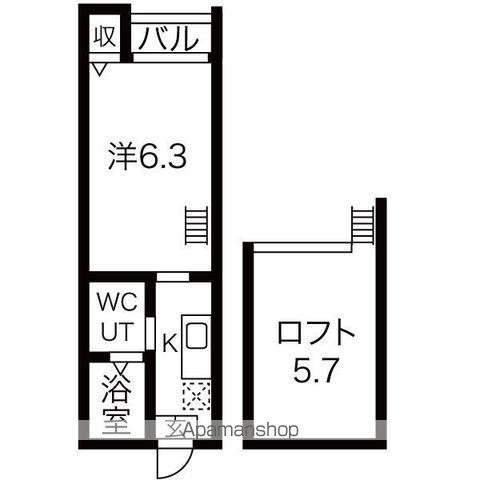 VILLA志賀本通(1K/1階)の間取り写真