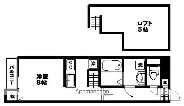 グランドレジデンス北仙台(1K/2階)の間取り写真