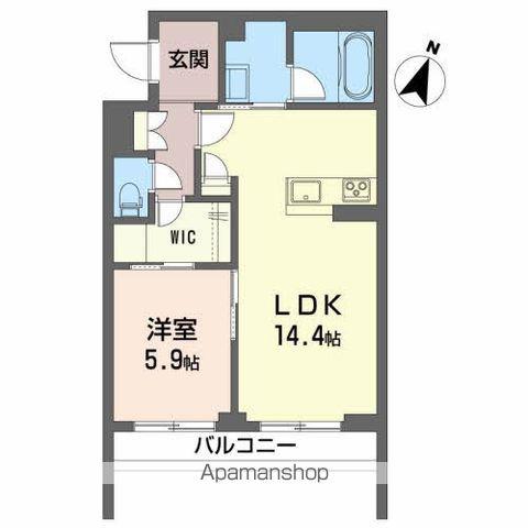 サンシティ八山田 A棟(1LDK/1階)の間取り写真