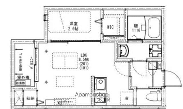KEIAI RESIDENCE 新柏(1LDK/1階)の間取り写真