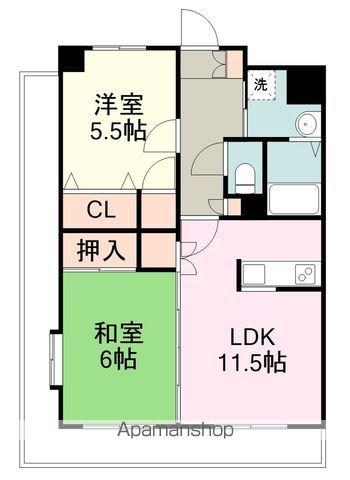 アイーラ渡辺(2LDK/1階)の間取り写真
