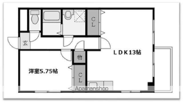 ブエナビスタ大津ウエスト(1LDK/4階)の間取り写真
