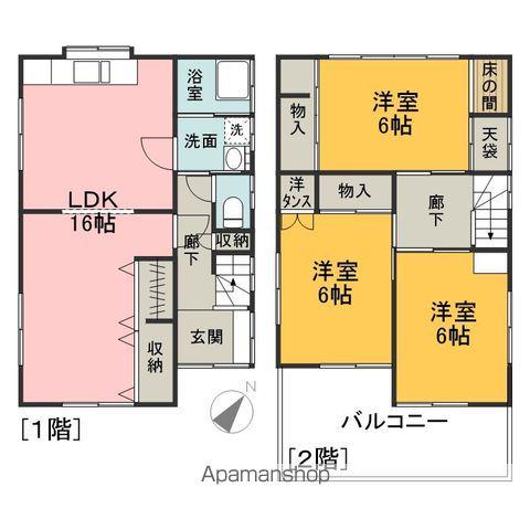 西武池袋・豊島線 入間市駅 徒歩25分 2階建 築44年(3LDK)の間取り写真