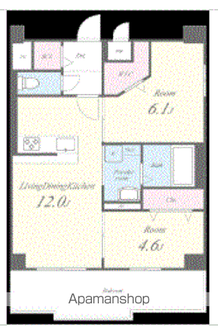 PISCES東比恵(2LDK/7階)の間取り写真