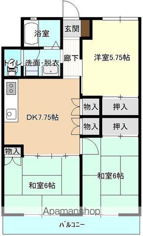オーシャンビル(3DK/2階)の間取り写真