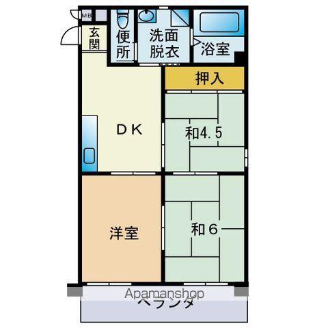 ファミュKⅡ(3DK/5階)の間取り写真