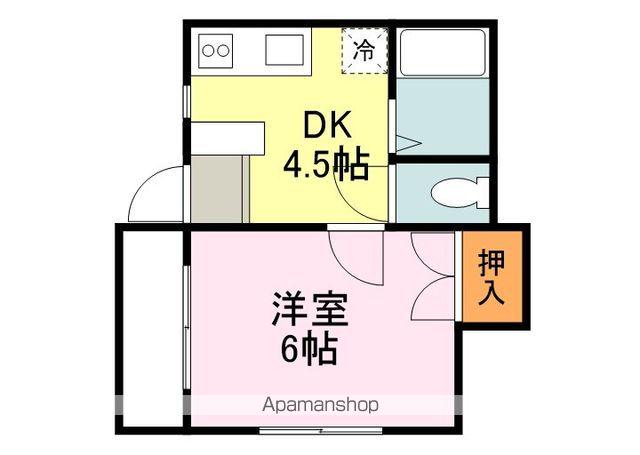 駒金屋6(1DK/3階)の間取り写真