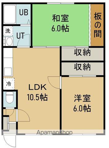プラザ・クリプトメリア(2LDK/4階)の間取り写真