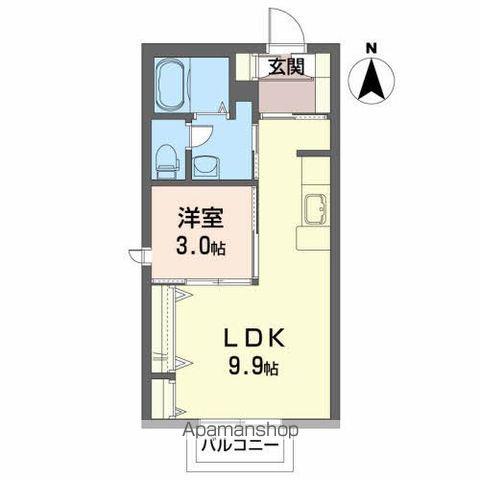 シャーメゾン上野(1LDK/2階)の間取り写真