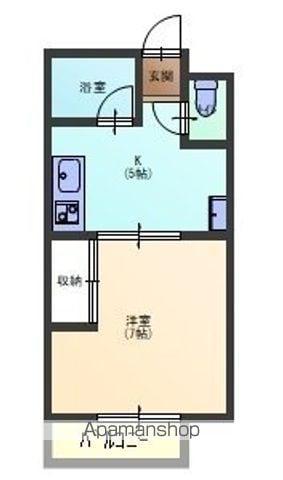 コーポ菅原 B棟(1K/1階)の間取り写真