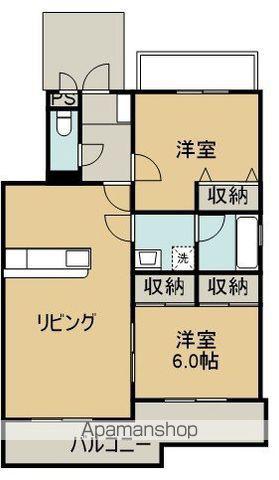 ラヴァーズガーデンⅡ(2LDK/1階)の間取り写真