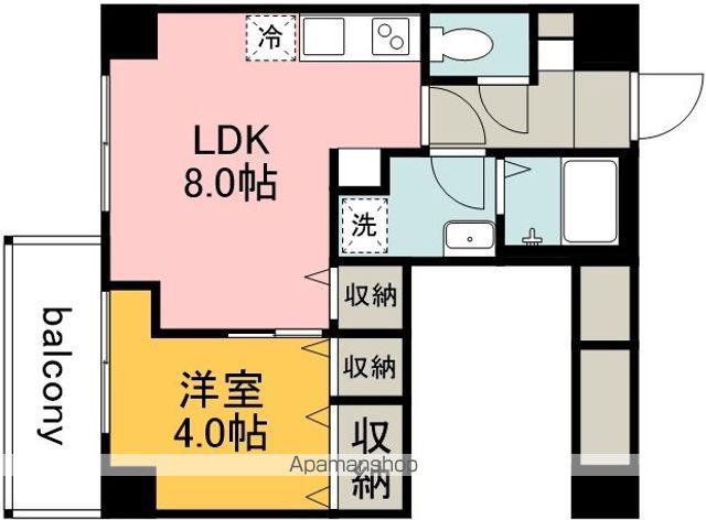 ハセガワビル(1LDK/5階)の間取り写真