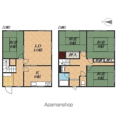 根室本線 帯広駅 バス乗車時間：22分 下音更中学校前バス停で下車 徒歩4分 2階建 築47年(4LDK)の間取り写真