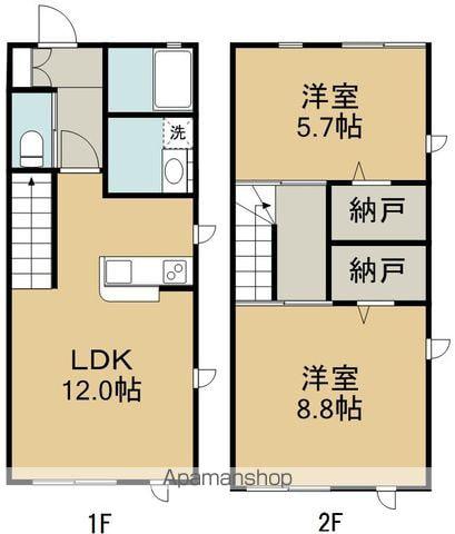 レトア遠見塚(2LDK/1階)の間取り写真