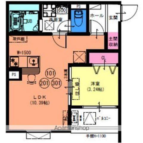 FSTYLE羽衣5号館(1LDK/1階)の間取り写真