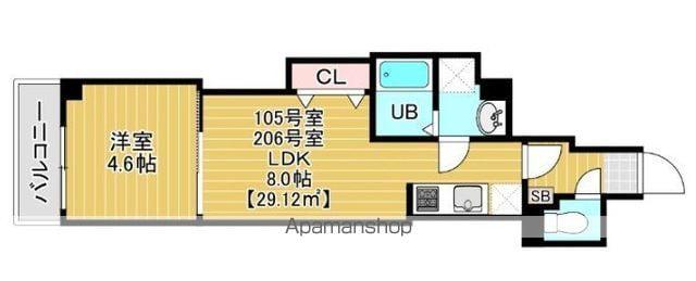 COTE DOR SOGA(1LDK/2階)の間取り写真