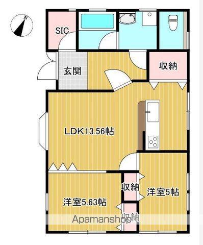 鹿島臨海鉄道 鹿島神宮駅 徒歩9分 2階建 築23年(2LDK)の間取り写真