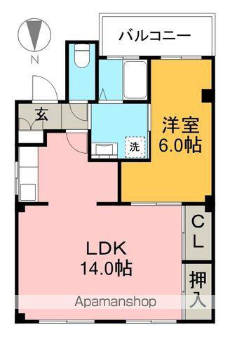 メゾンアルエ若草(1LDK/3階)の間取り写真