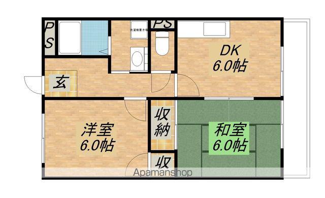サニーガーデンⅡ(2DK/2階)の間取り写真