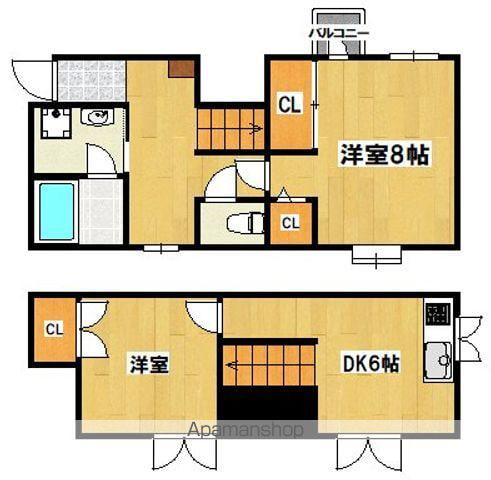 レナジア帝塚山(2DK/6階)の間取り写真